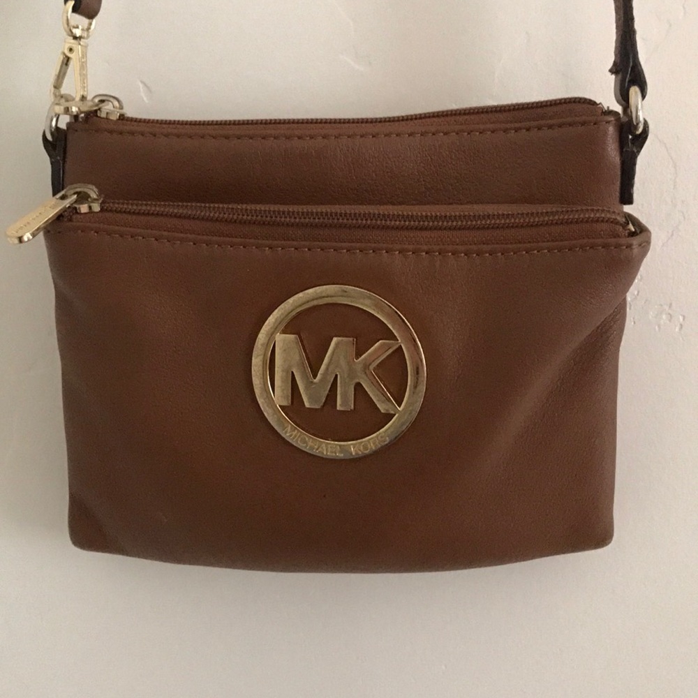 Brown leather Michael Kors cross body